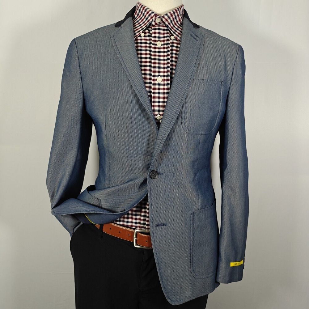 INC International Concepts Men's Sport Coat Blazer Two Button Blue Slim Fit Med